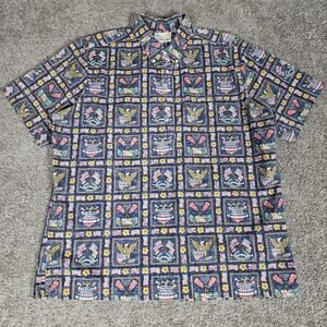 Vtg Reyn Spooner Dietrich Varez Shirt Mens 2XL Blue USA Hawaiian State AOP